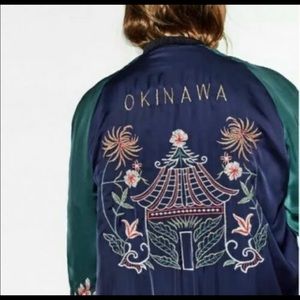 Zara Okinawa Embroidered Bomber Jacket